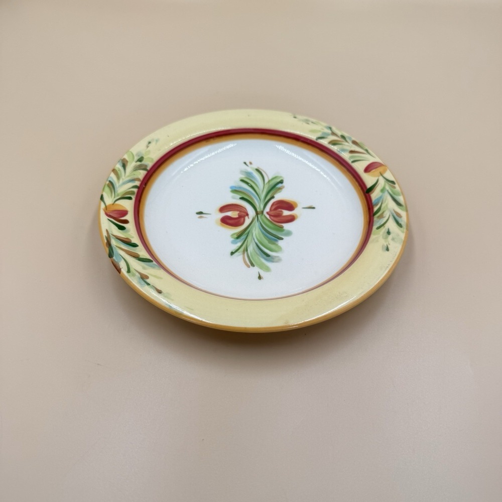 Southern Living Gail Pittman Siena Bread Dessert Plate 6in Yellow Floral Cottage